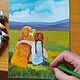 Order Painting Dog Girl Best Friends 18 x 24 Oil on Canvas Summer Landscape. matryoshka (azaart). Livemaster. . Pictures Фото №3