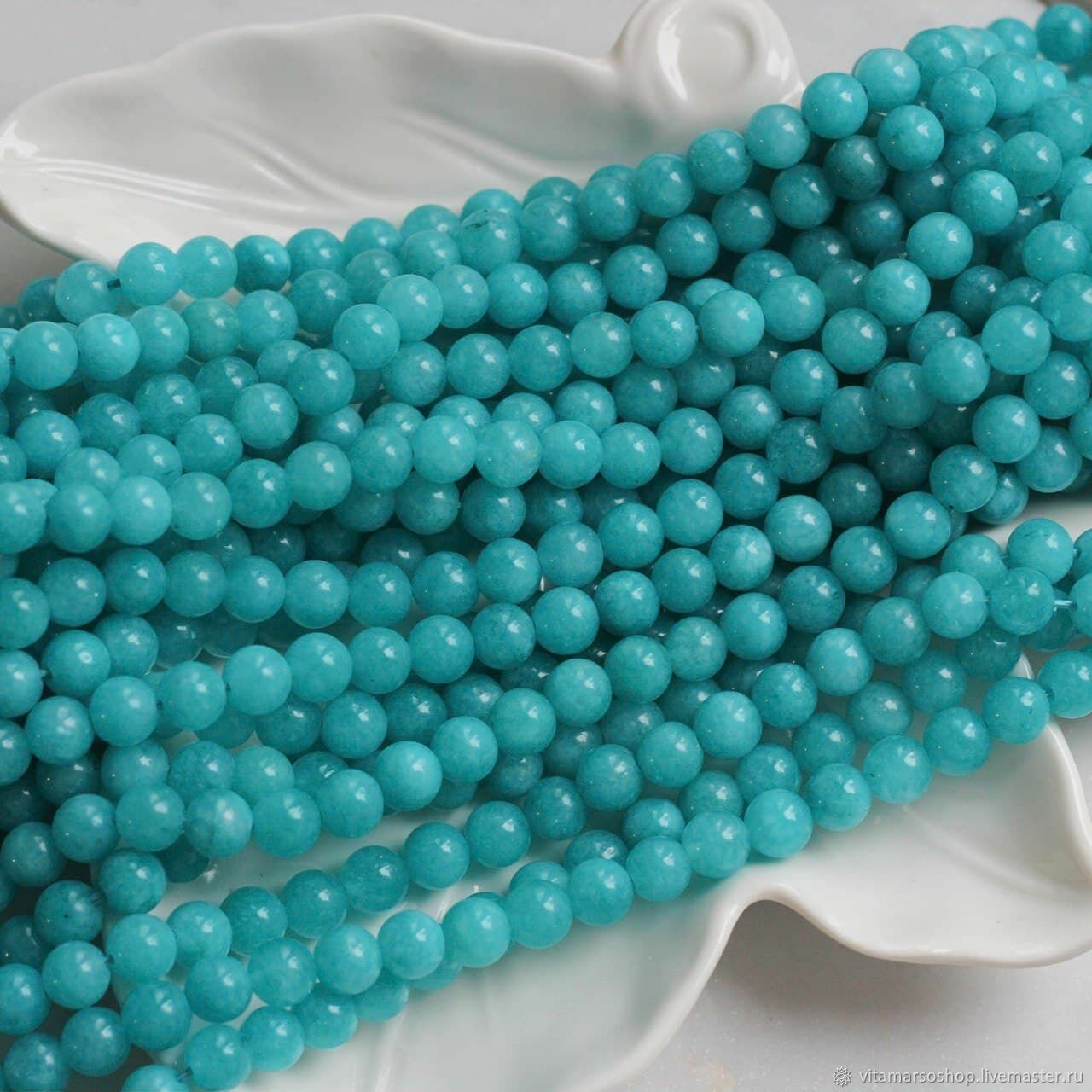 Агат бирюзовый 8 мм, 1/2 нити, К185 – купить на Ярмарке Мастеров ...