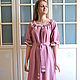 Order Boho dress with lace linen long Delicate Lilac. Kupava - ethno/boho. Livemaster. . Dresses Фото №3