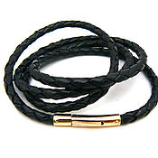 Украшения handmade. Livemaster - original item Cord, choker, gaitan leather 4 mm end caps tube. Handmade.