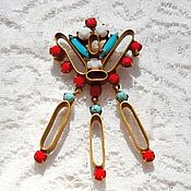 Винтаж handmade. Livemaster - original item Crown brooch with pendants,40s-50s,USA,vintage jewelry. Handmade.
