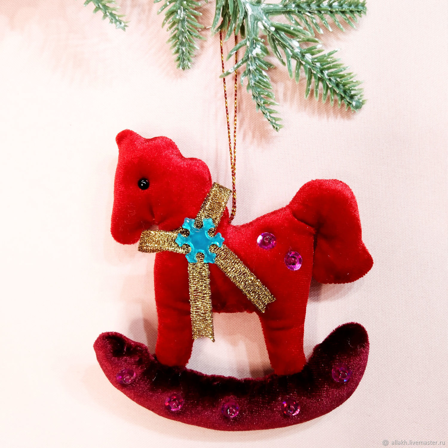 Елочные игрушки: лошадка красная в интернет-магазине на Ярмарке ...