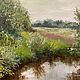 Картина летний пейзаж, холст, масло, 40х30 см. После дождя. Картины. 'Живая палитра' Ольги Тикуновой. Ярмарка Мастеров.  Фото №5