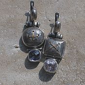 Асимметричные серьги с полихромными турмалинами, серебро латунь
