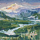 Oil Painting Landscape Mountains River Dawn, Pictures, Ekaterinburg,  Фото №1