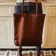 Кожаная женская сумка шоппер коричневая сумка-мешок. Сумка-мешок. Migoto_bags. Ярмарка Мастеров.  Фото №5