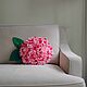 Розовая декоративная подушка гортензия, 3D подушка цветок, Подушки, Москва,  Фото №1