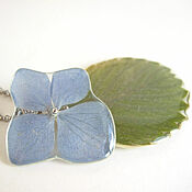 Украшения handmade. Livemaster - original item Pendant with Real Hydrangea Flower and Green Leaf ECO Jewelry. Handmade.