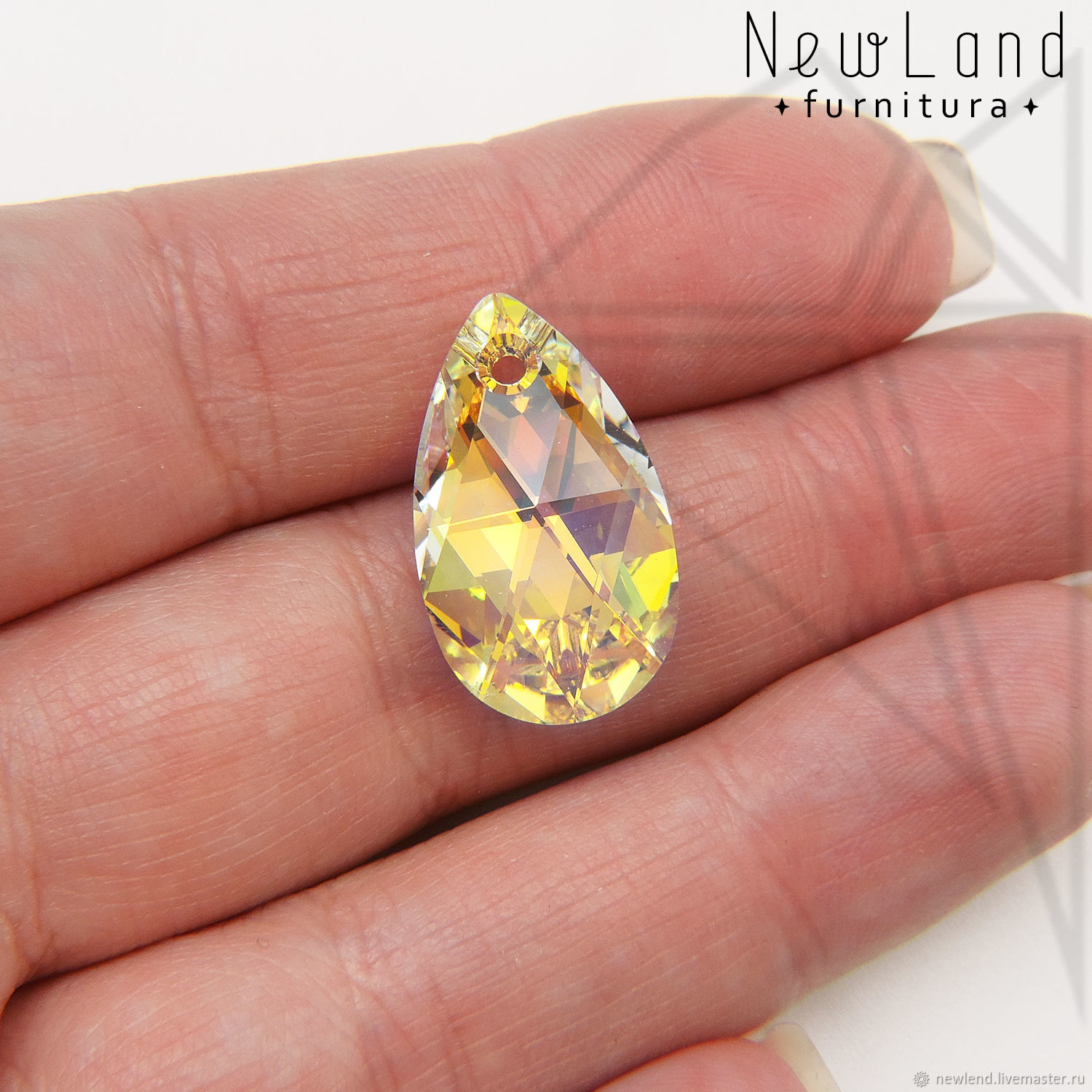 Кристаллы Сваровски капля 22х13 мм (Crystal AB) - КС-003-02 купить в ...