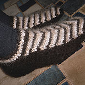 Аксессуары handmade. Livemaster - original item Men`s knitted slippers Tricolour. Handmade.