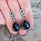 Earrings with black onyx 'Panther' 2 models!. Earrings. The inspiration of nature in stones. My Livemaster. Фото №4
