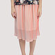 Floor-length Skirts/Midi Pleated Coral White Chiffon Summer. Skirts. Yana Levashova Fashion. My Livemaster. Фото №4