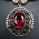 Necklace with rubies 'Carmen'. Vintage style, Necklace, Protvino,  Фото №1