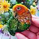 Order Brooch-pin: Brooch Parrot green yellow. A surprising number. Livemaster. . Brooches Фото №3