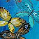 Картина маслом полет бабочек. Картины. Картины мастихином. Ярмарка Мастеров.  Фото №5