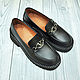 Loafers for women, made of genuine calfskin, in black, Loafers, St. Petersburg,  Фото №1