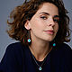 Серьги-протяжки со вставкой из матового титана. Серьги классические. LanaMuransky Jewellery. Интернет-магазин Ярмарка Мастеров.  Фото №2