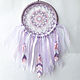 Lilac-pink Dreamcatcher with knitted feathers and ribbons. Dream catchers. Вязаные ловцы снов My_lace_dreams. Online shopping on My Livemaster.  Фото №2