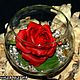 Роза в стеклянной вазе из полимерной глины, Цветы, Калуга,  Фото №1