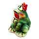 Ceramic figurine ' Frog bow and tongue'. Figurine. aboka. My Livemaster. Фото №5