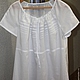 Белая хлопковая блузка `Белошвейка` (на фото размер 52.)