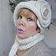 Hat with scarf ' sea pearls'. Hats1. exclusive for you. Online shopping on My Livemaster.  Фото №2