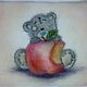 'Bear cub with an apple' Wool painting, Pictures, Bryansk,  Фото №1