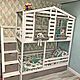 Кровать домик двухъярусная детская чердак из массива дерева, Мебель для детской, Магнитогорск,  Фото №1