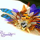 Turquoise-purple feather hairpin. Hairpins. Feather earrings Magic Temptation. My Livemaster. Фото №5