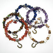 Украшения handmade. Livemaster - original item Good luck bracelet with a horseshoe of stones to choose from. Handmade.