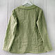 Olive jacket with open edges made of softened linen. Jackets. etnoart. My Livemaster. Фото №4