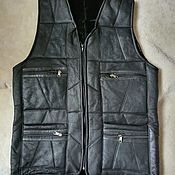 Мужская одежда handmade. Livemaster - original item Men`s sheepskin leather vest 46-48. Handmade.