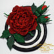 Abstract brooch made of leather 'Red rose on spiral', Brooches, Minsk,  Фото №1