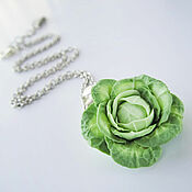 Украшения handmade. Livemaster - original item Cabbage pendant made of polymer clay Pendant with cabbage Vegetable decorations. Handmade.