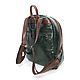  Women's Leather Backpack Brown Green Andi Mod R43-632-1. Backpacks. Natalia Kalinovskaya. My Livemaster. Фото №5