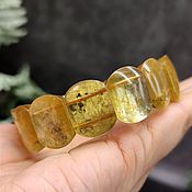 Украшения handmade. Livemaster - original item A shining bracelet made of natural golden lepidolite. Handmade.