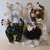 Винтаж handmade. Livemaster - original item Collection of porcelain cats. Lacombe.America. Handmade.