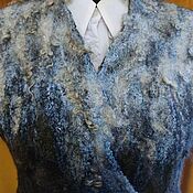 Felted silk vest with sheep's curls The sky of Norway
