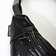 Black Leather Belt Bag on a Hip. Waist Bag. Lollypie - Modiste Cat. My Livemaster. Фото №4
