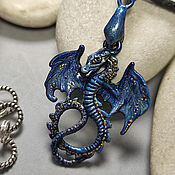 Украшения handmade. Livemaster - original item The spirit helper: Dragon Lazuris Pendant - the element of air and water. Handmade.