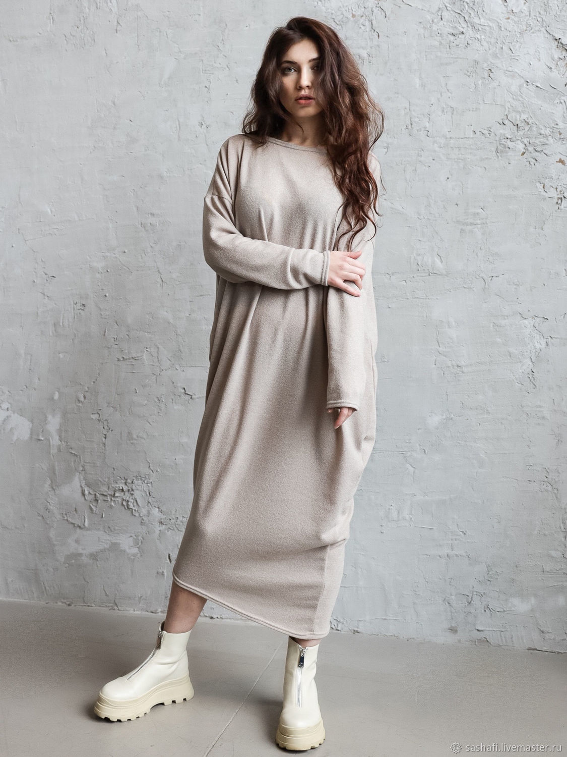 Платье цвета какао с блестками, платье ангора, платье свободное купить ...