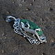 Lizard pendant with malachite in 925 silver AN0020, Pendant, Yerevan,  Фото №1