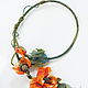 Tutorial orange "Poppy". Necklace. Swetlana Rohloff. Perlenrose. Online shopping on My Livemaster.  Фото №2