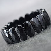 Украшения handmade. Livemaster - original item Natural Black Tourmaline Cut Bracelet. Handmade.