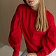 Women's linen shirt Lyudmila, color red, Shirts, Kaliningrad,  Фото №1