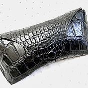 Сумки и аксессуары handmade. Livemaster - original item Eyeglass case made of genuine crocodile leather, in black!. Handmade.