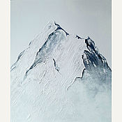 Картины и панно handmade. Livemaster - original item White Painting Mountain Landscape Snowy Mountains Interior Painting. Handmade.
