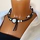 Necklace with natural stones and rubber, modern decoration, necklace. Beads2. Treasures Of Aphrodite. My Livemaster. Фото №6