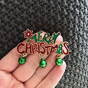 Винтаж handmade. Livemaster - original item Christmas brooch with bells, USA. Handmade.