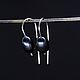 Earrings 'Black fruit' silver, black Baroque pearls, Earrings, Krasnoyarsk,  Фото №1
